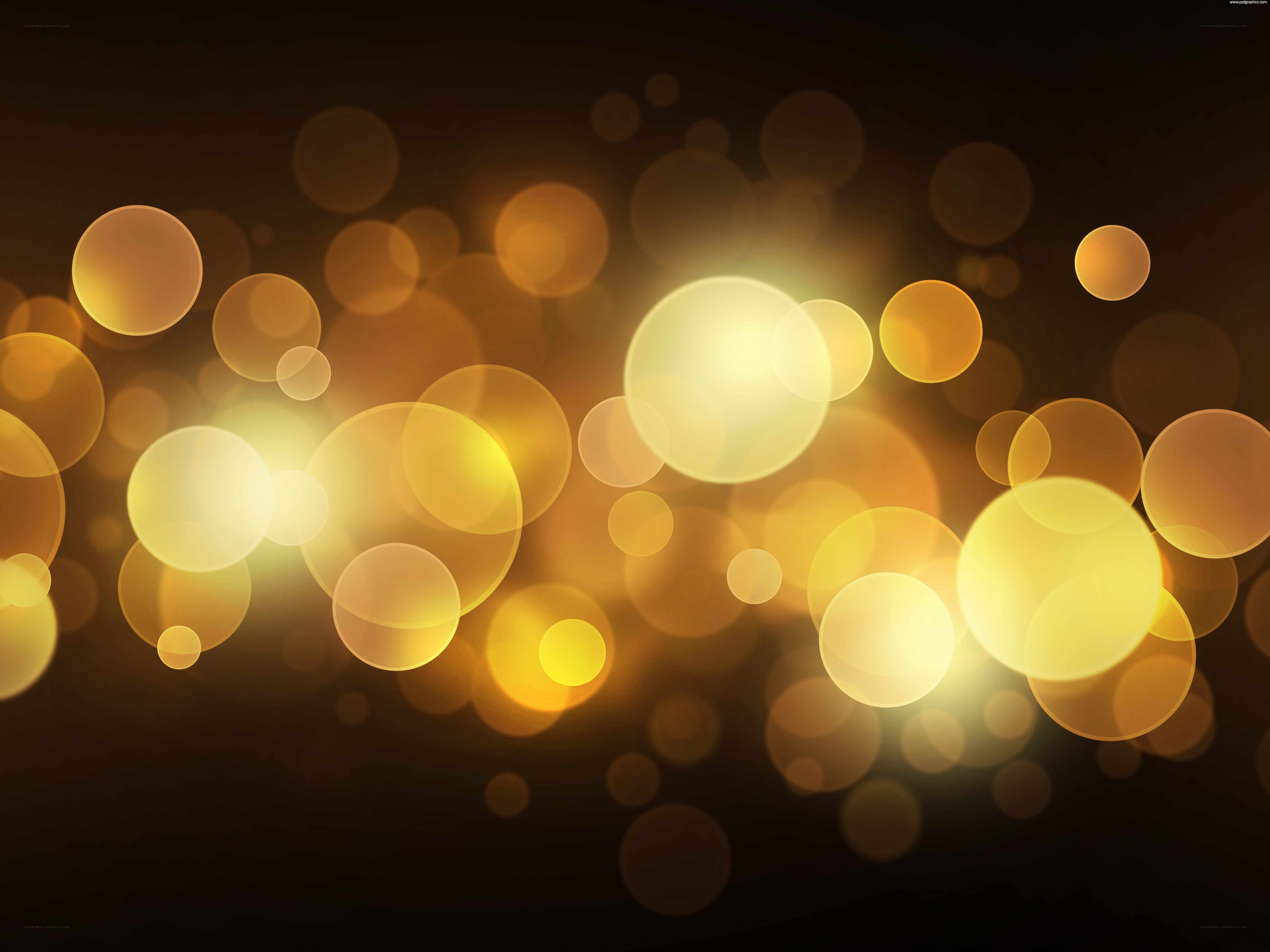 golden bokeh light circles