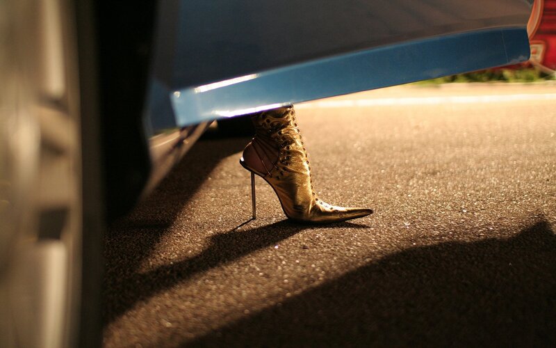 golden boot under car