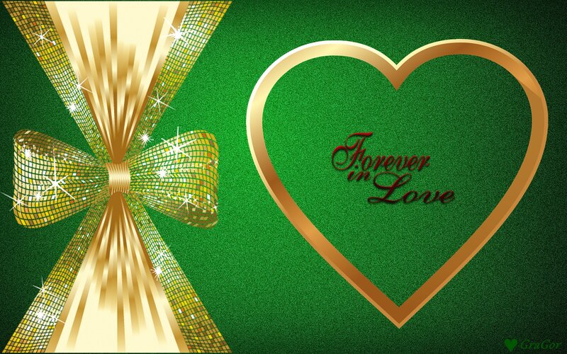 Golden Bow and Heart