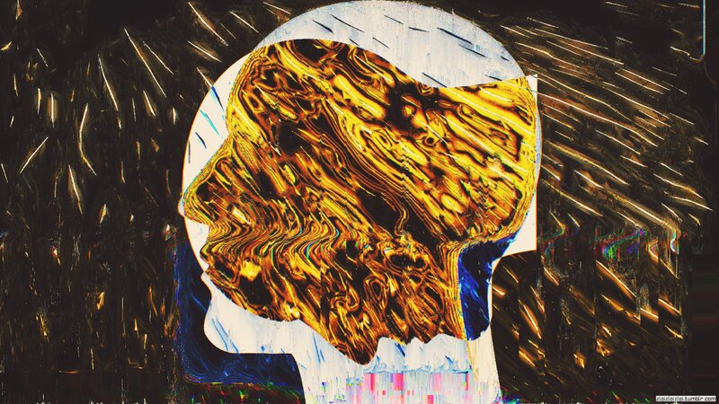 Golden Brain Silhouette