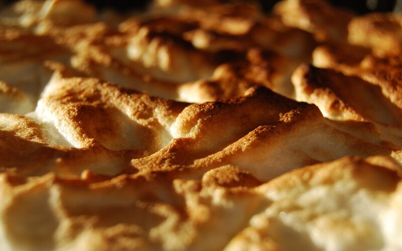 golden-brown meringue dessert