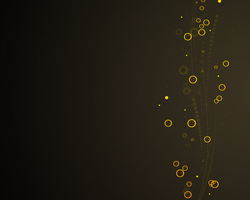 golden bubbles on dark background