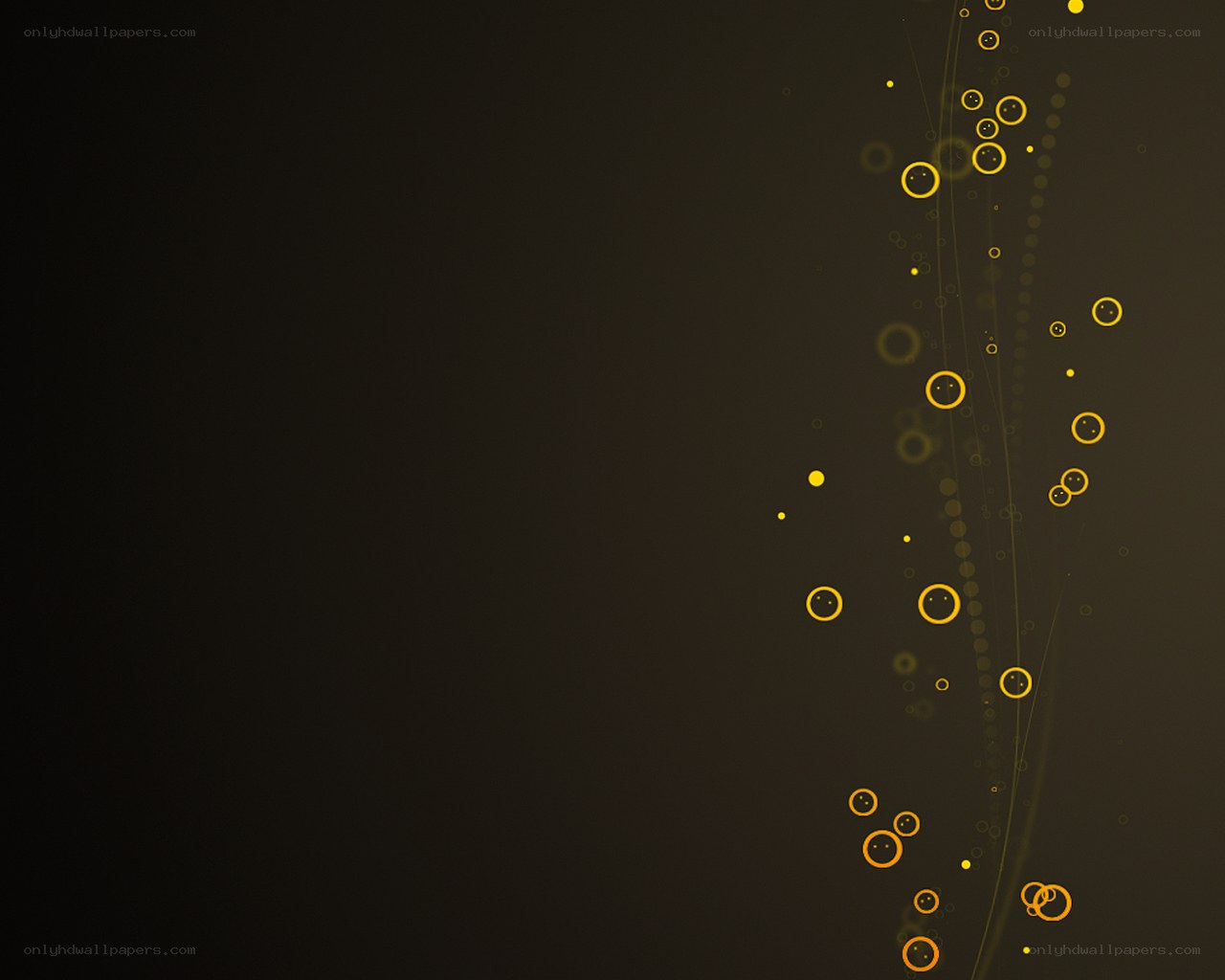 golden bubbles on dark background