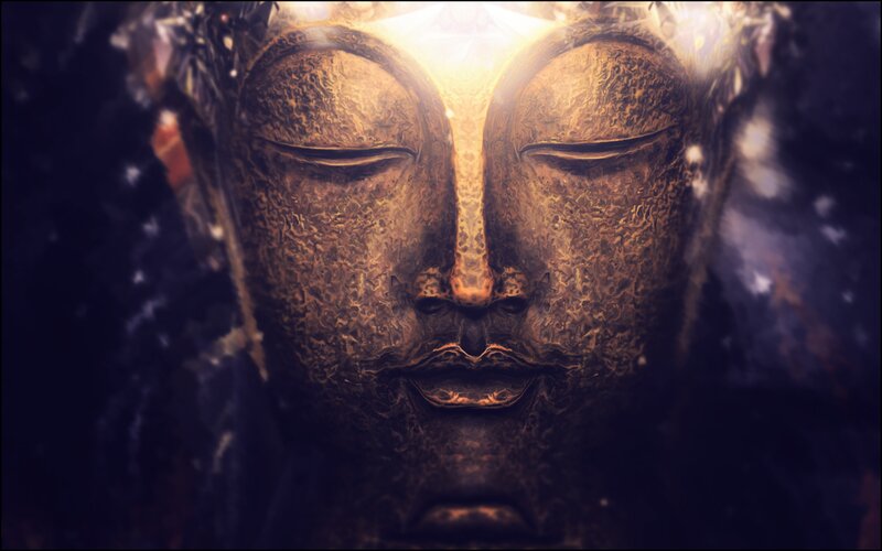 Golden Buddha Face — Gold, Serene