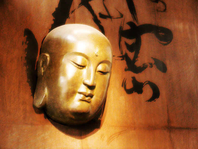 Golden Buddha Head — Gold, Serene
