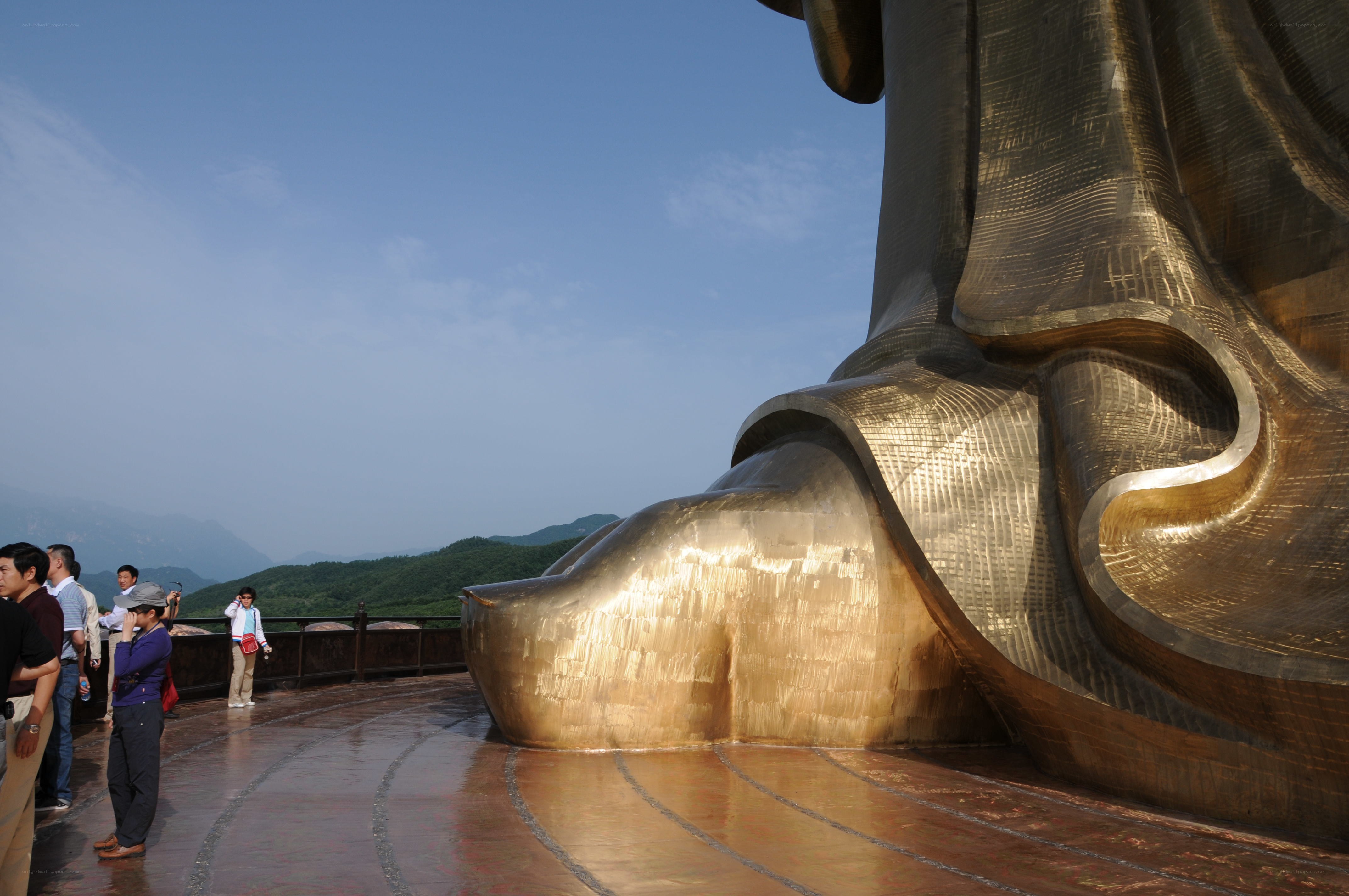 Golden Buddha statue foot