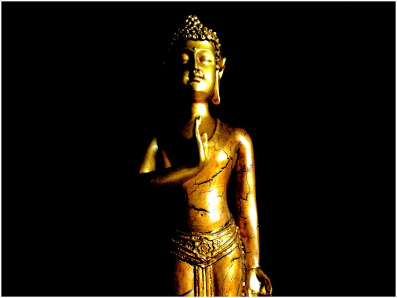 Golden Buddha Statue — Gold, Dramatic