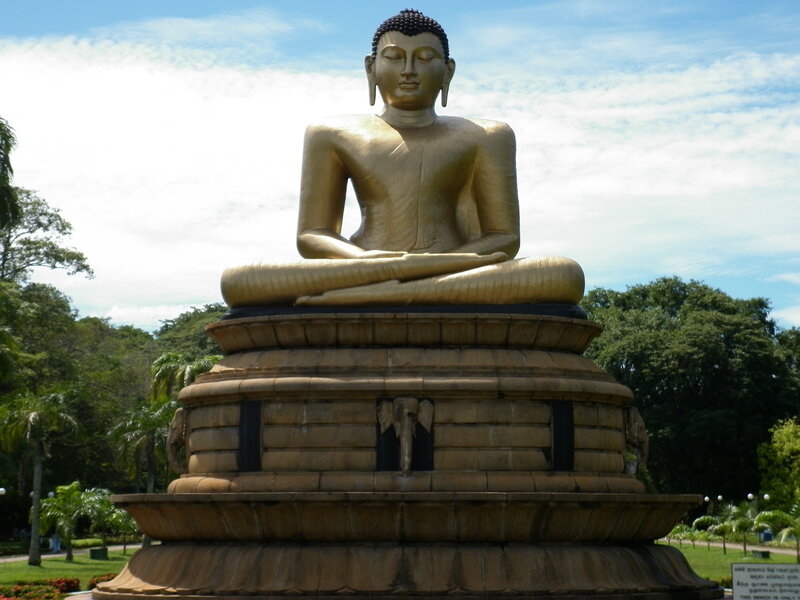 Golden Buddha Statue — Gold, Serene, Afternoon