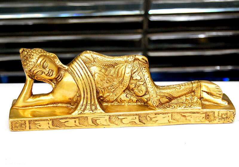 Golden Buddha Statue — Gold, Serene, Photograph, Base