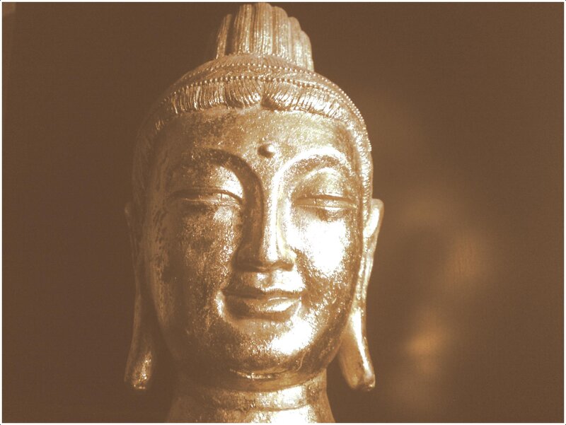 Golden Buddha Statue — Gold, Serene, Photograph, Head
