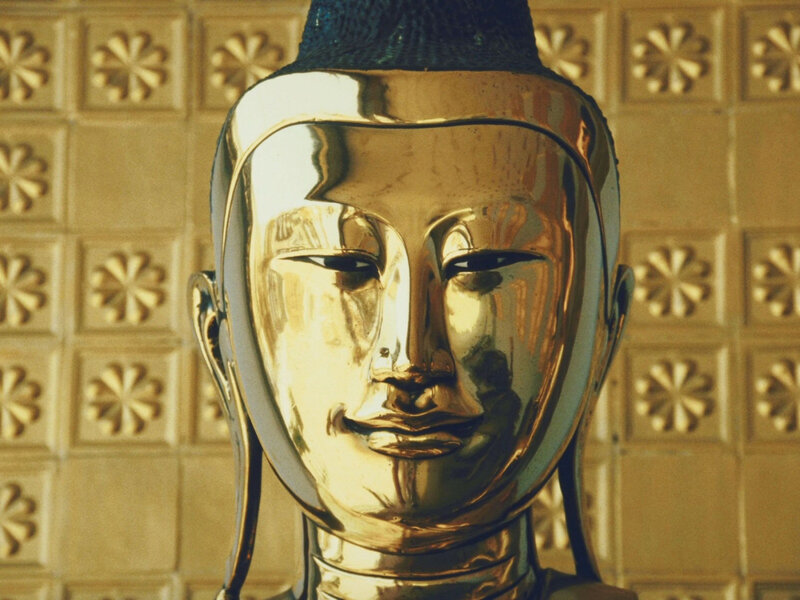 Golden Buddha Statue — Gold, Serene, Photograph, Wall