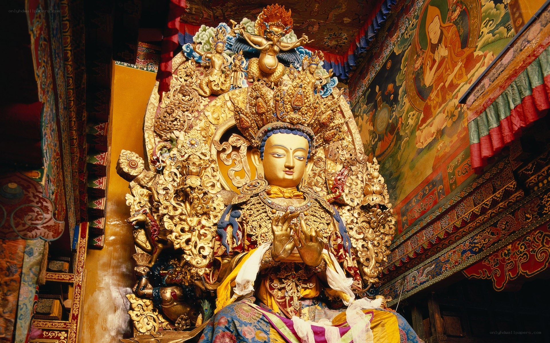 Golden Buddha statue in temple