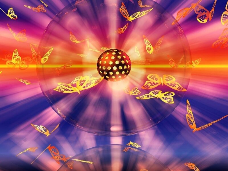 Golden Butterflies in Sphere