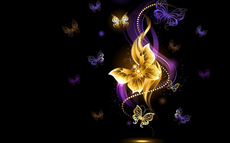 Golden Butterfly Design — Black, Dramatic