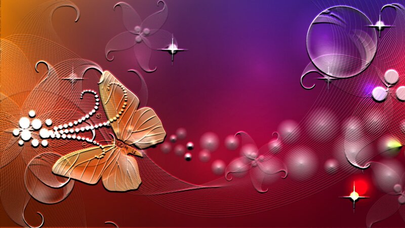 Golden Butterfly Design — Purple