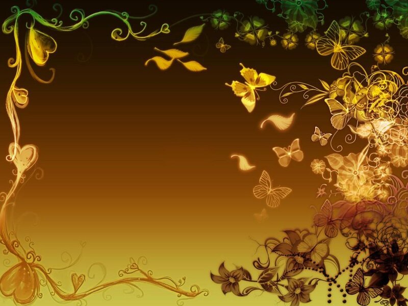 golden butterfly floral frame