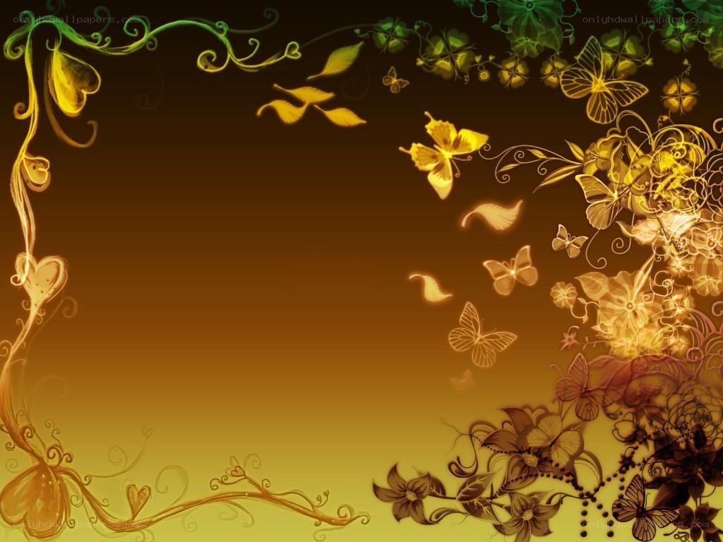 golden butterfly floral frame