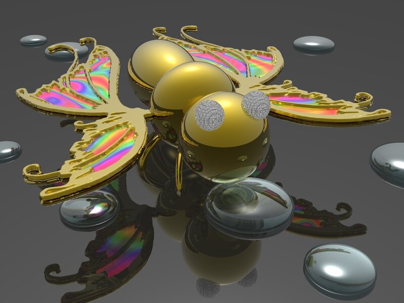 Golden Butterfly Sculpture