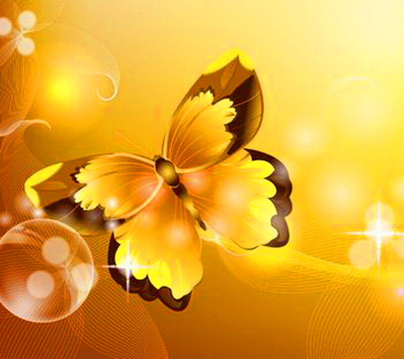 Golden Butterfly — Yellow, Glowing