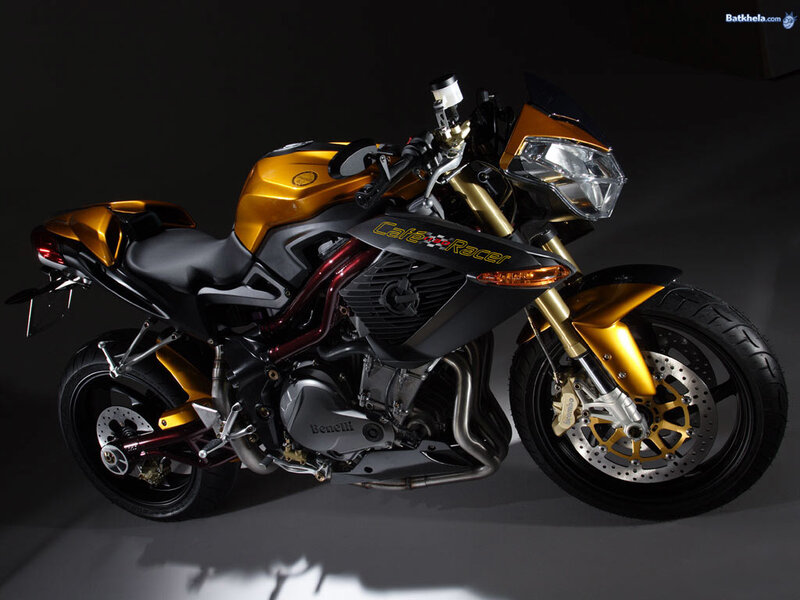 Golden Cafe Racer Motorcycle — Gold