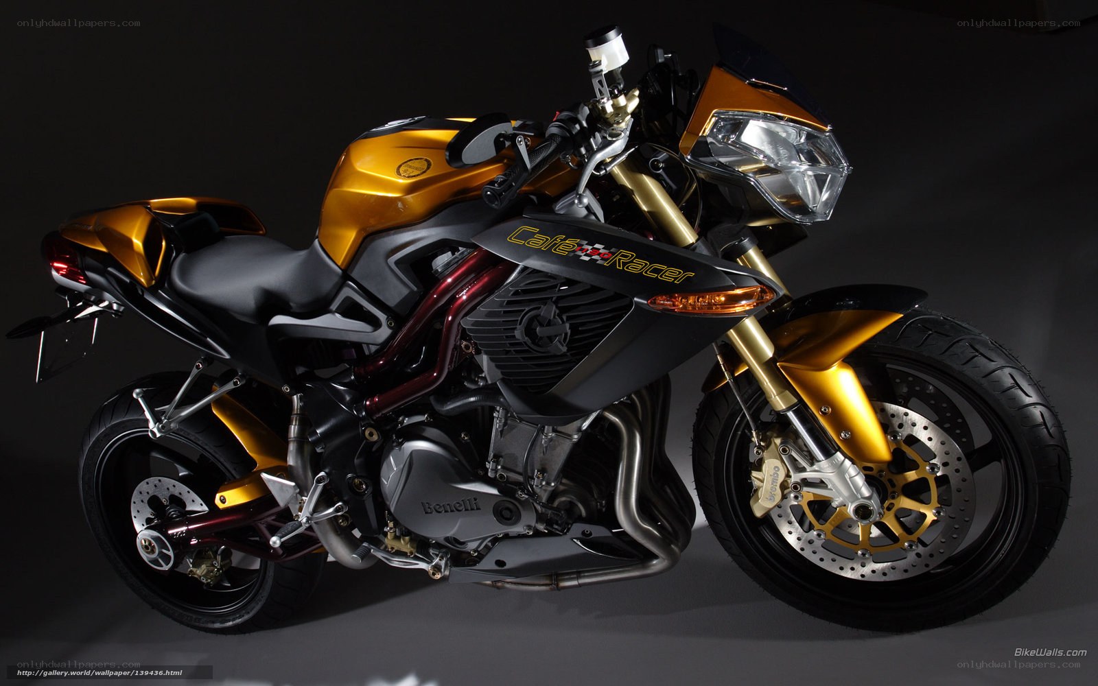 Golden Cafe Racer Motorcycle