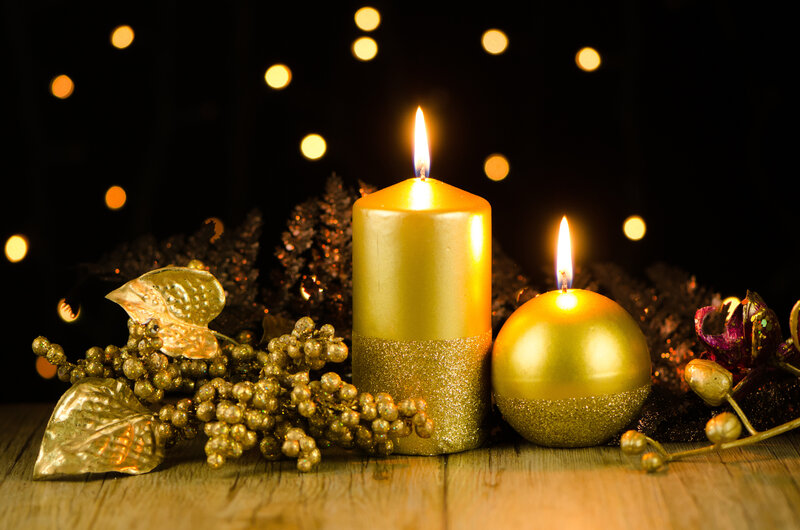 Golden Candles and Decorations