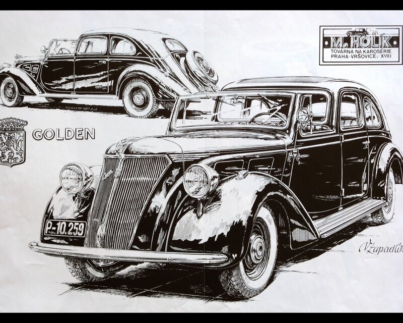 Golden car illustration