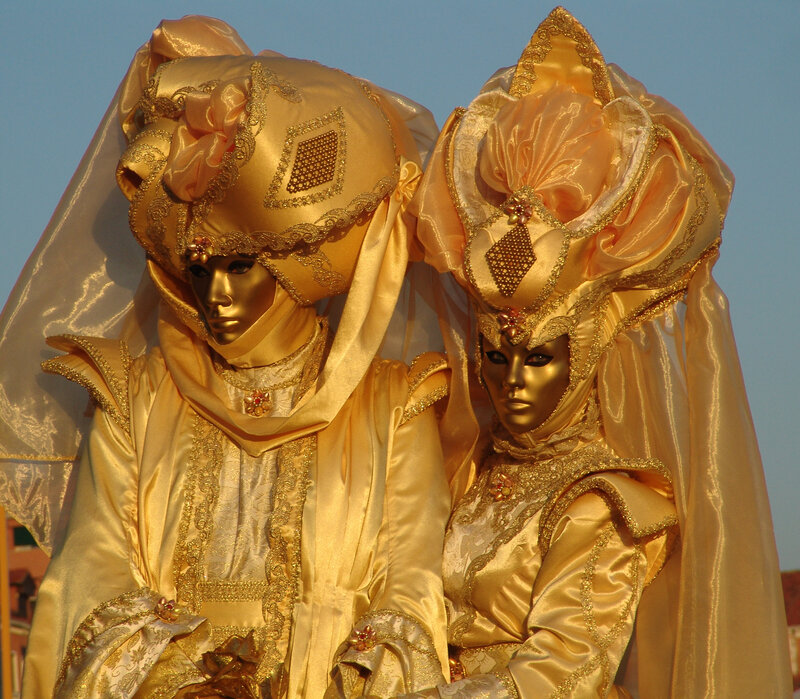 Golden carnival masks