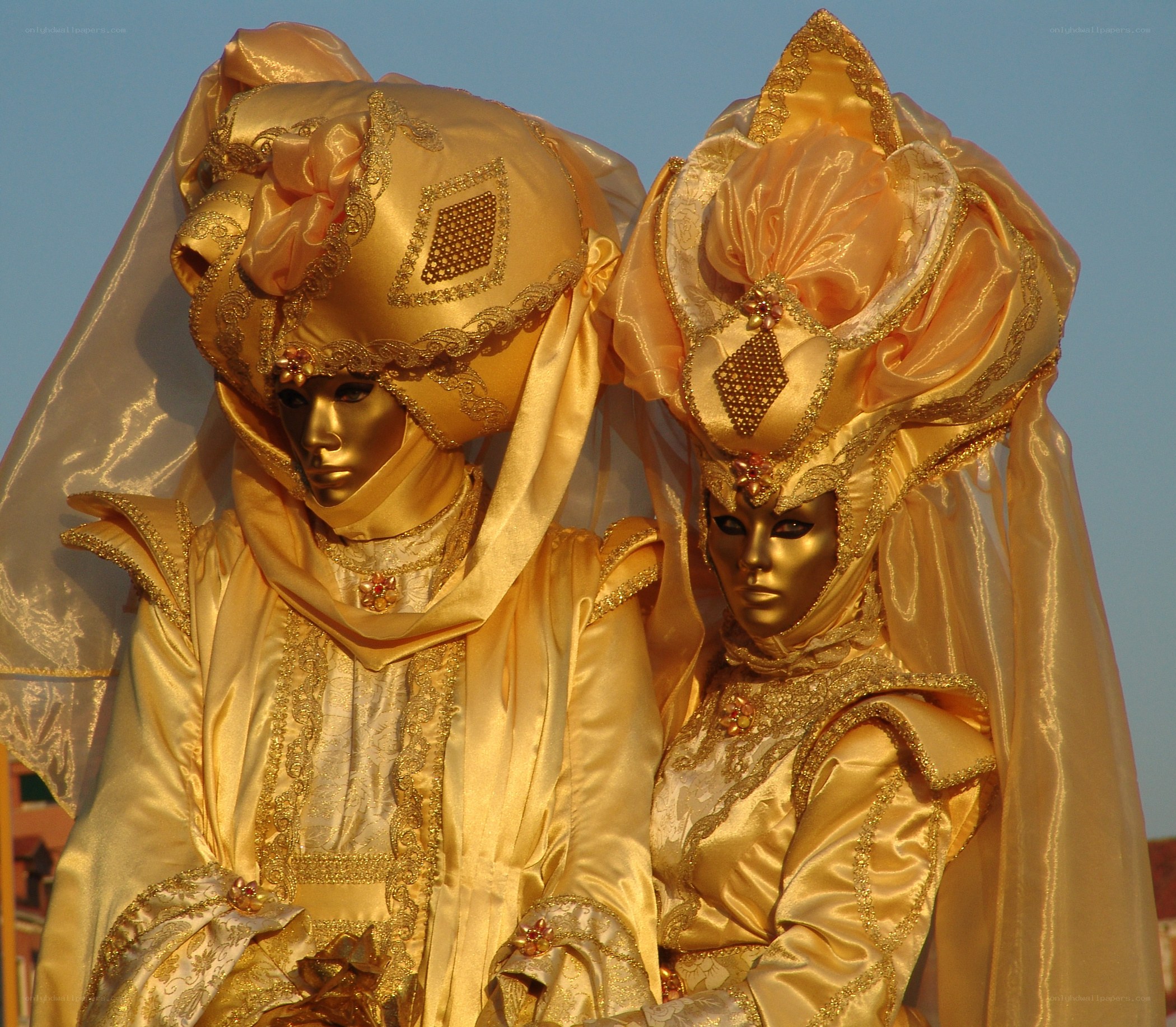 Golden carnival masks
