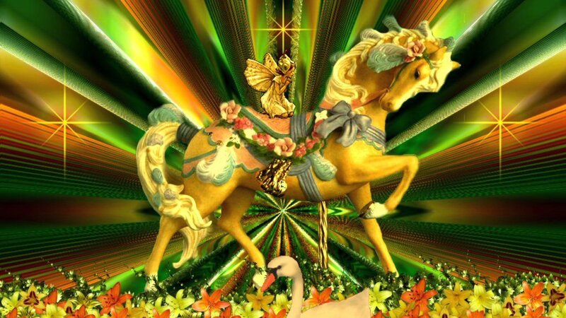 Golden Carousel Horse
