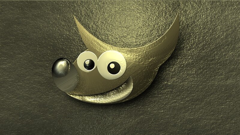 Golden Cartoon Wolf Head