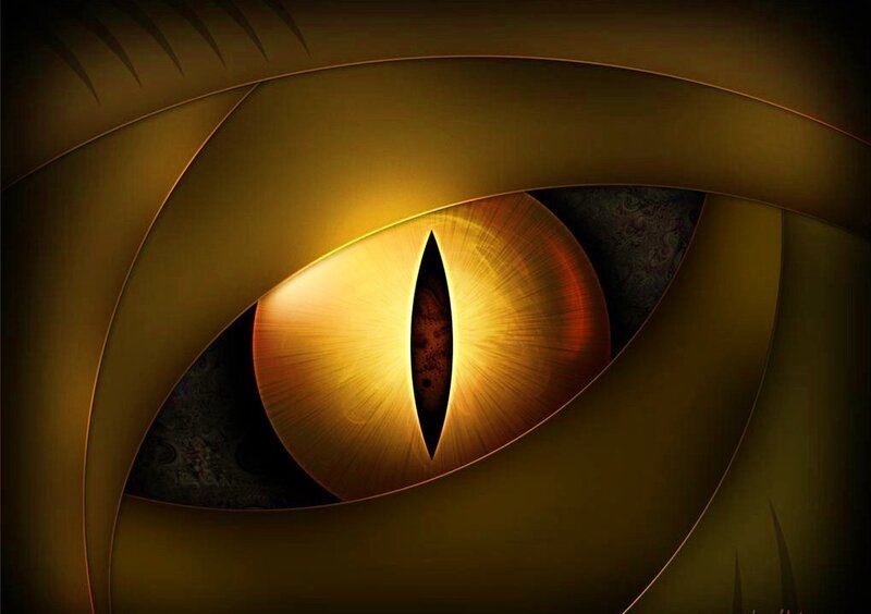 golden cat eye close-up