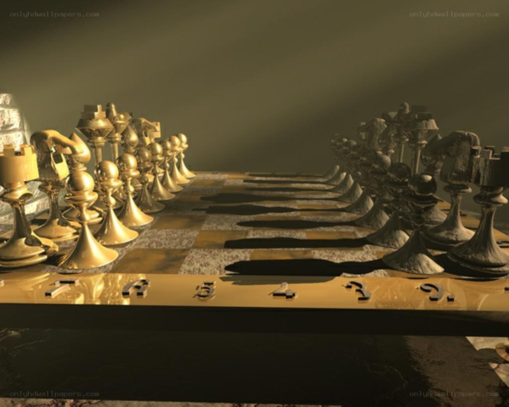 golden chess set on board