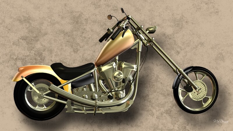 golden chopper motorcycle
