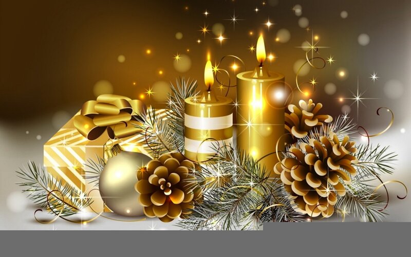 Golden Christmas Arrangement — Gold, Festive