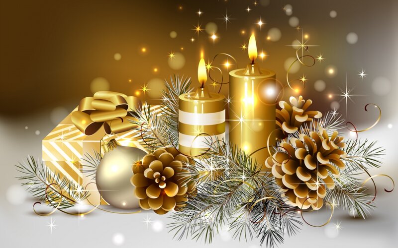 Golden Christmas Arrangement — Gold