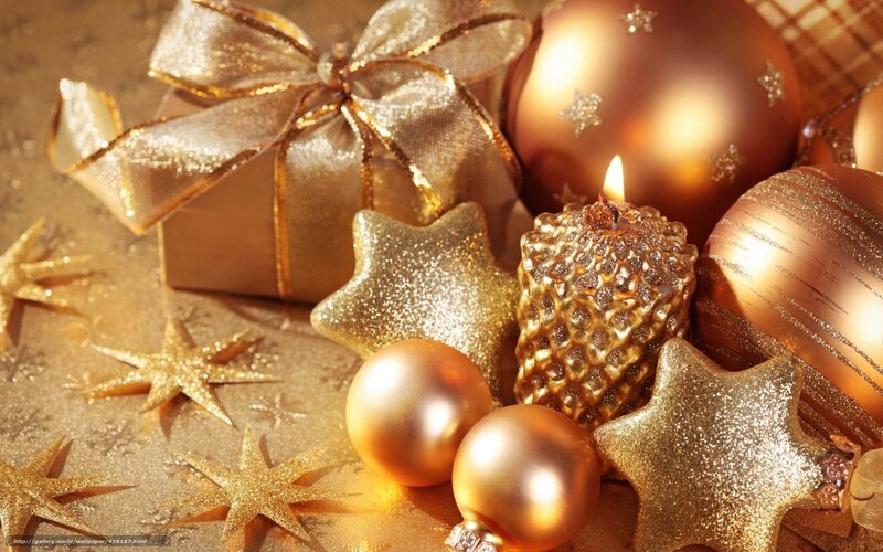 Golden Christmas decorations