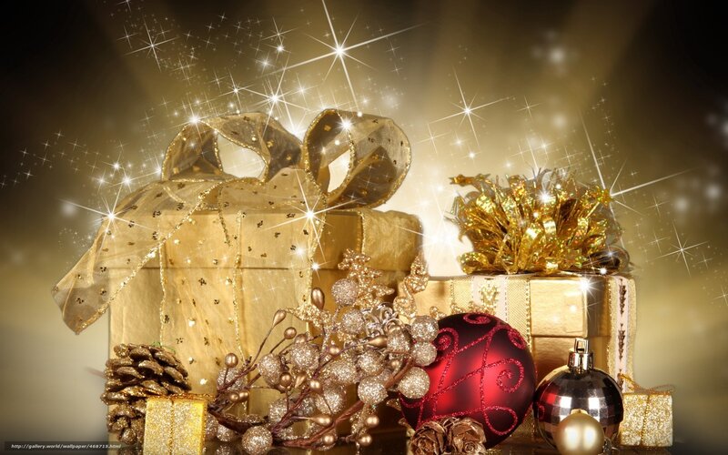 Golden Christmas gift arrangement