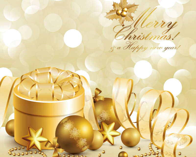 Golden Christmas Gift Box — Gold
