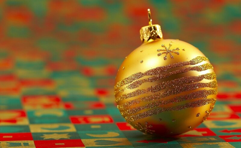 Golden Christmas Ornament — Gold, Festive