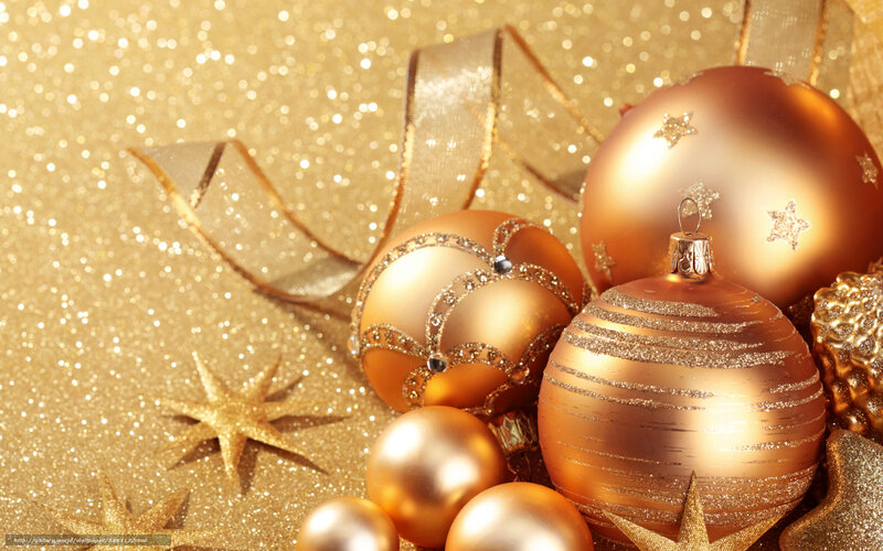 Golden Christmas ornaments