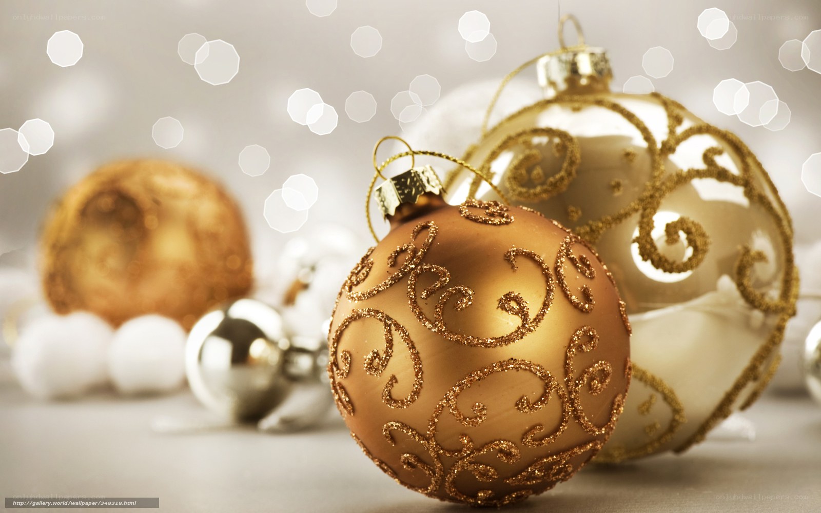 Golden Christmas ornaments
