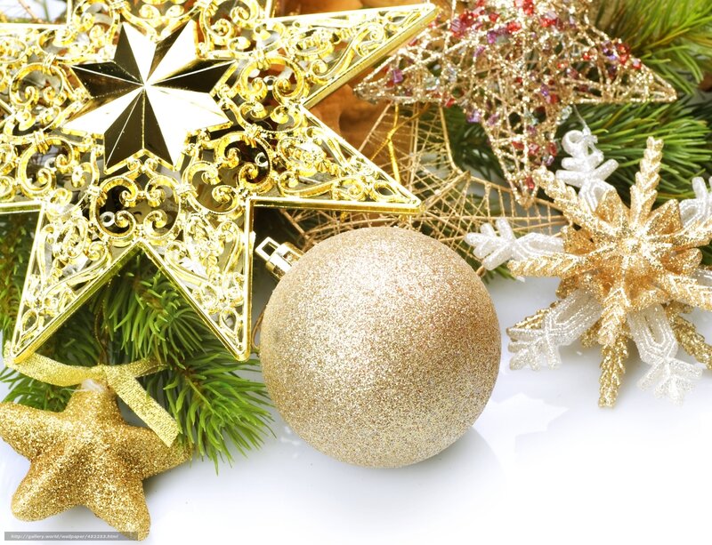 Golden Christmas ornaments