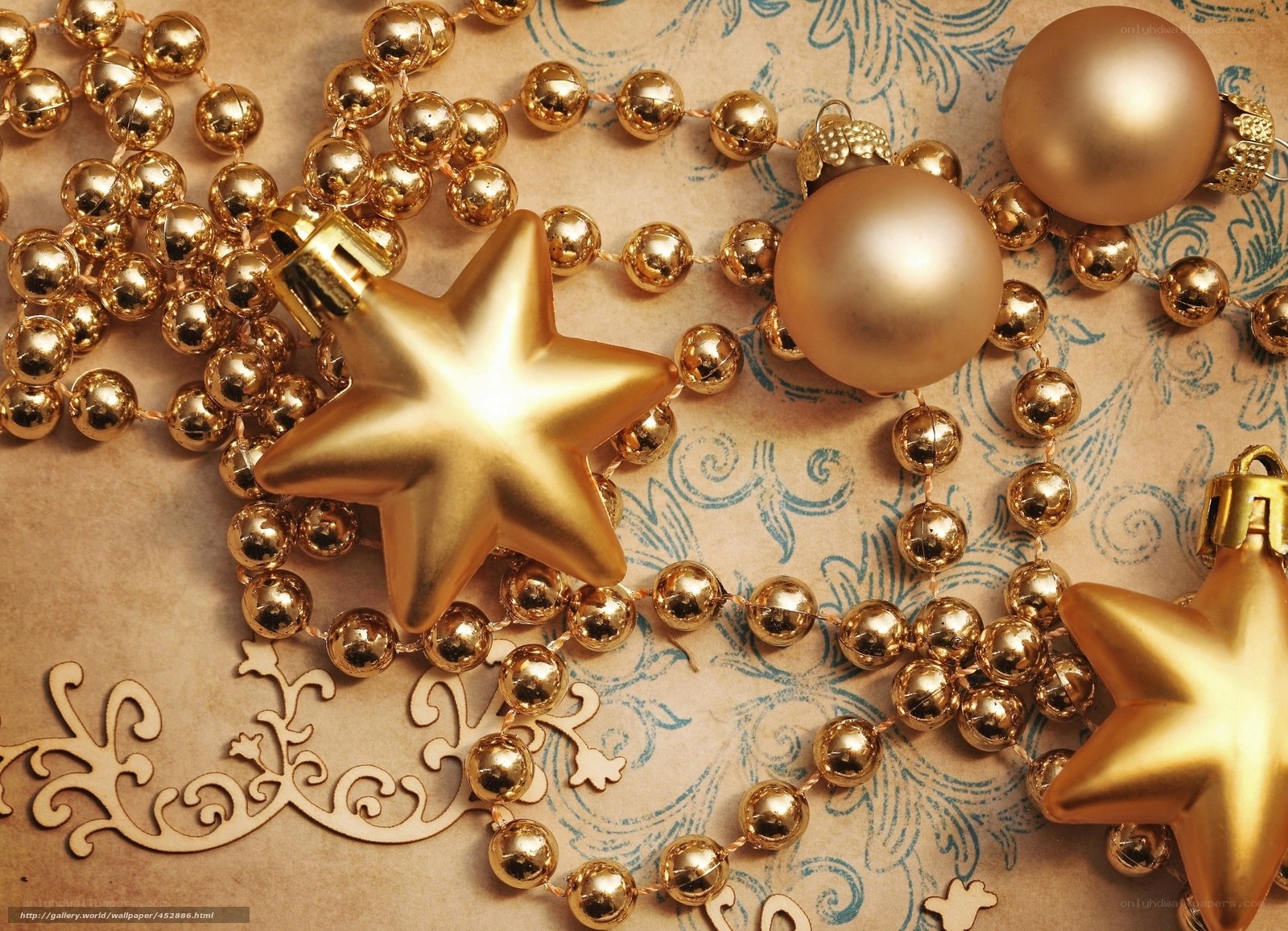 Golden Christmas ornaments