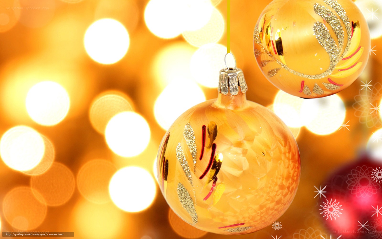 Golden Christmas ornaments