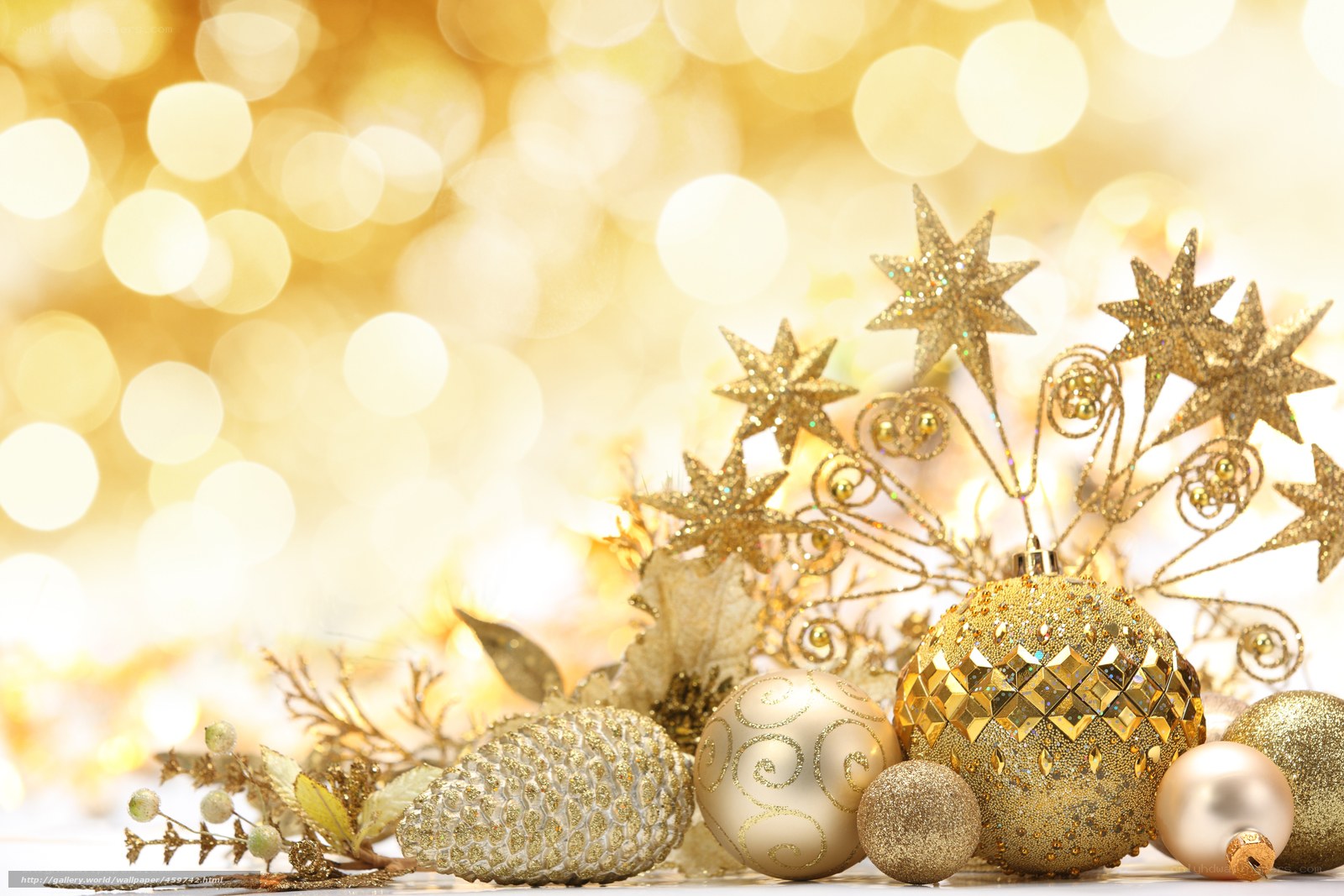 Golden Christmas ornaments