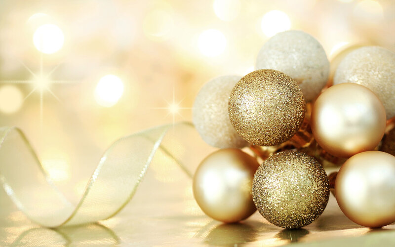 Golden Christmas ornaments