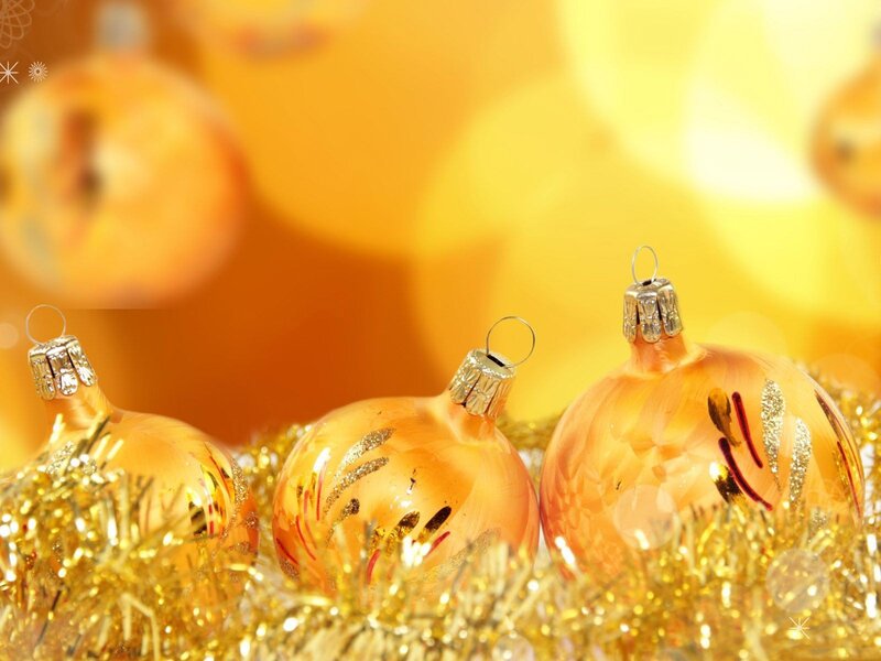 Golden Christmas ornaments