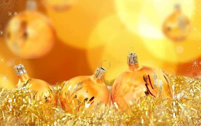 Golden Christmas ornaments