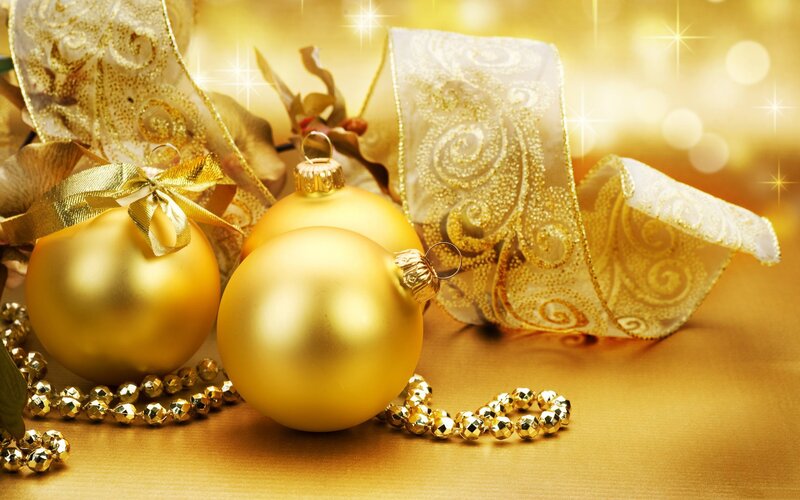 Golden Christmas ornaments